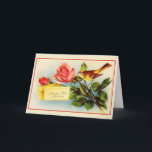 Carte Vintage French Mother Birthday Greeting Card<br><div class="desc">Retro / Vintage French Mother Birthday greeting card.  Lovely little bird with roses for mom!  Bonne Fete Maman!  Happy Birthday Mom!</div>