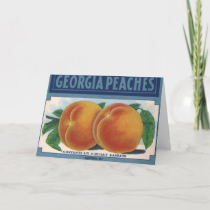 Carte Vintage Fruit Crate Étiquette Art, Georgia Peaches
