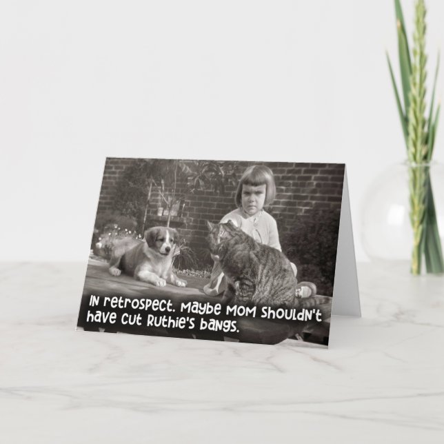 Carte Vintage Funny Card - Maman Cut Ruthie's Bangs (Devant)