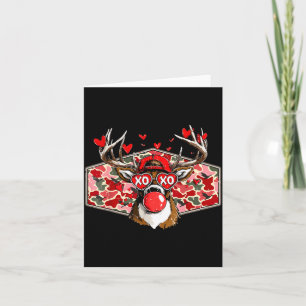 Carte Vintage Funny Saint-Valentin Chasse Cerf Camo Xoxo