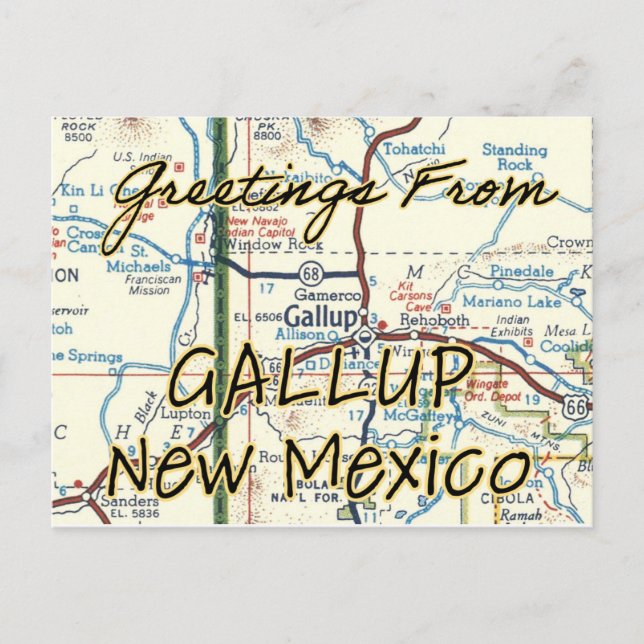 Carte Vintage Gallup NM (Devant)