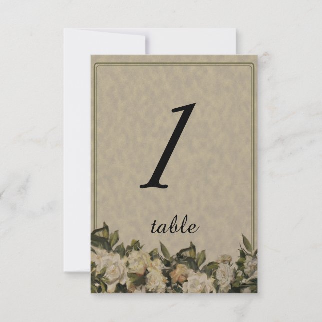 Carte vintage Gardenia Mariage Table (Devant)