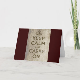 Carte Vintage Gardez Le Calme Et Continuer