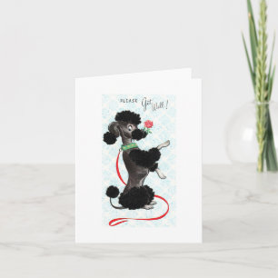 Carte Vintage Get Well Poodle