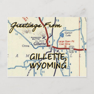 Carte Vintage Gillette Wyoming