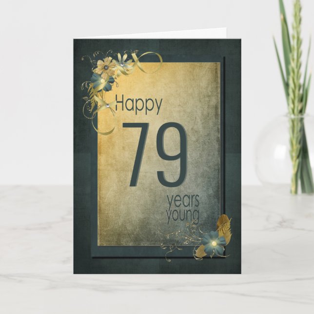 Carte Vintage Gold 79th Birthday Card (Devant)