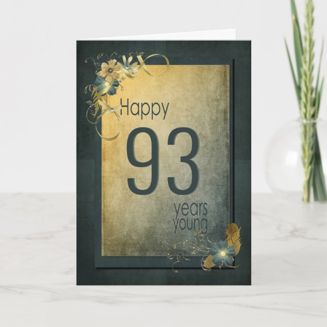 Carte vintage Gold 93e anniversaire (Devant)