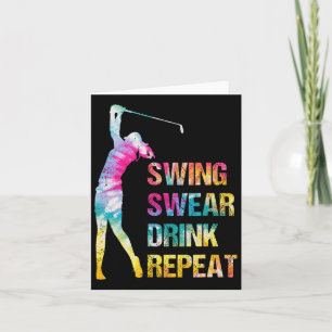 Carte Vintage Golf Swing Swear Drink Repeat Love Golfing