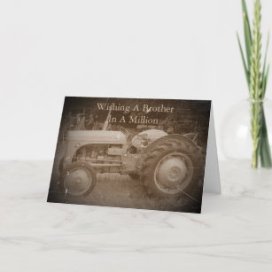 Carte Vintage Gray massey fergison tracteur photo sepia