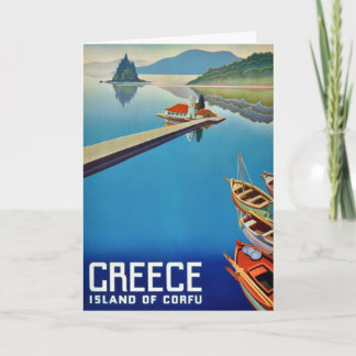 Carte Vintage Greece Travel - Island of Corfu