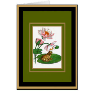 Carte vintage Grenouille Florale Lily