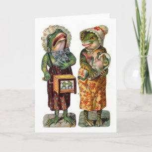 Carte Vintage - Grenouilles Hurdy,