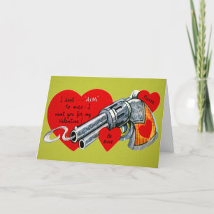Carte vintage Gun Valentine's Day