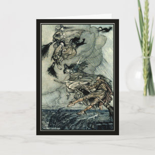 Carte Vintage Halloween Arthur Rackham Témoins volants