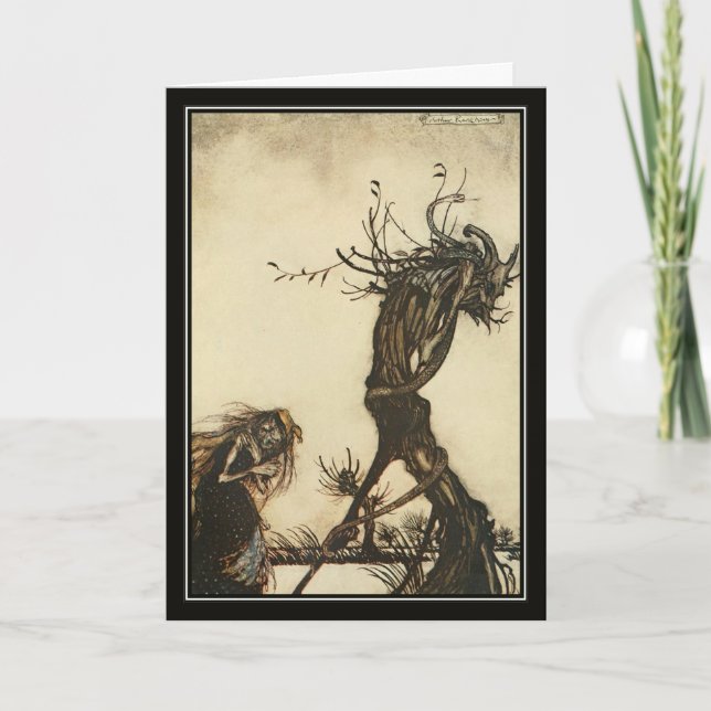 Carte Vintage Halloween Arthur Rackham Witch (Devant)