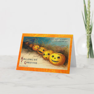 Carte Vintage Halloween Card pour juste dire Salut!