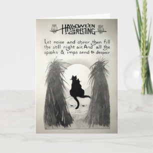Carte vintage Halloween Cats