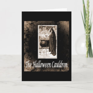 Carte Vintage Halloween Cauldron