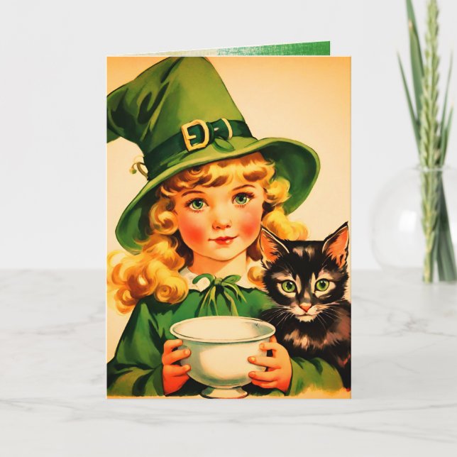 Carte vintage Halloween cutie no7 -citation amusante (Devant)