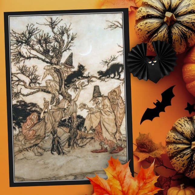 Carte Vintage Halloween Éffrayant Witch Arthur Rackham (Créateur téléchargé)