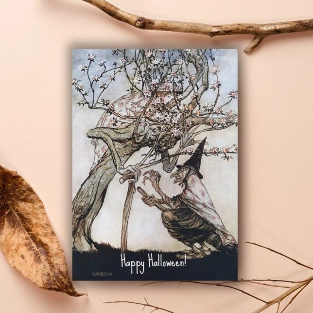 Carte Vintage Halloween Éffrayant Witch Arthur Rackham (Créateur téléchargé)