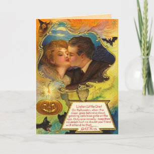 Carte Vintage Halloween Kiss