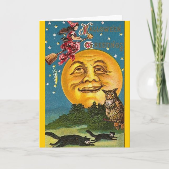 Carte Vintage - Halloween - Salutations d'Halloween (Devant)