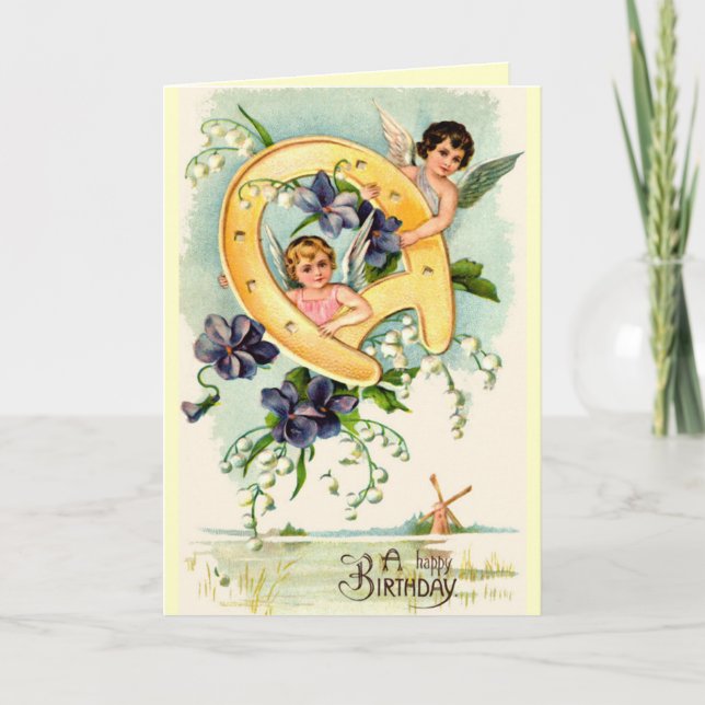 Carte Vintage Happy Birthday card (Devant)