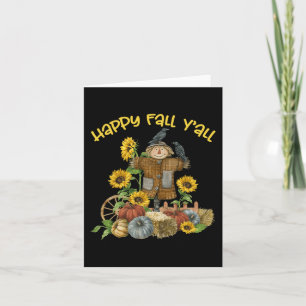 Carte Vintage Happy Fall Y'all Scarecrow Thanksgiving Ha