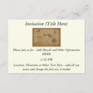 Carte Vintage Hawaï 1876 - Îles Hawaï