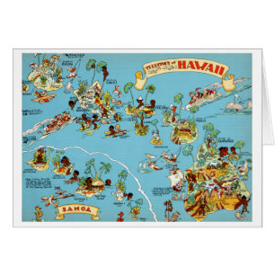 Carte Vintage Hawaii drôle