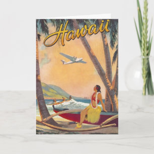 Carte Vintage Hawaii Travel