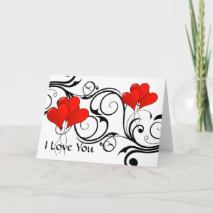 Carte Vintage heart-ballons - Customized