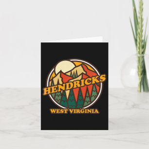 Carte Vintage Hendricks West Virginia Mountain Randonnée