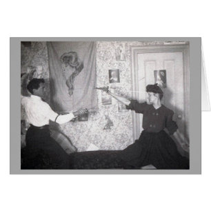 Carte vintage Homme Et Femme D'Escrime