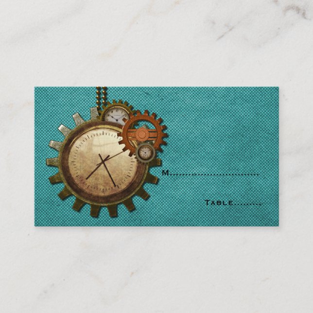 Carte vintage Horloge, Turquoise (Devant)