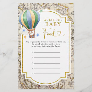 Carte vintage Hot Air Balloon Douche Guess Baby Fo