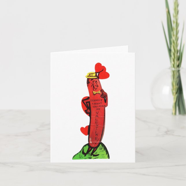 Carte Vintage Hot Dog Frank Valentine (Devant)