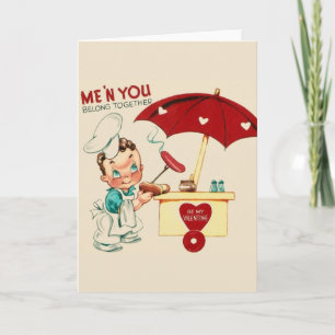 Carte vintage Hot Dog Stand Valentine's Day Card