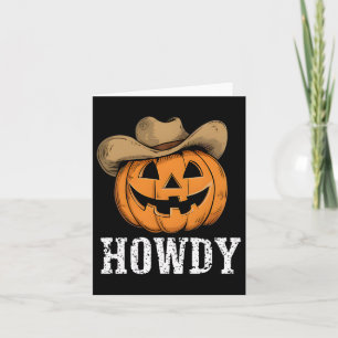 Carte Vintage Howdy Citrouille Cowboy Western 