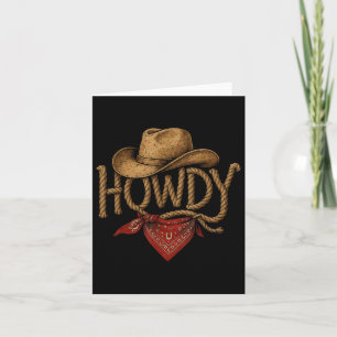 Carte Vintage Howdy Cowboy Rétro Western Howdy Cowboy