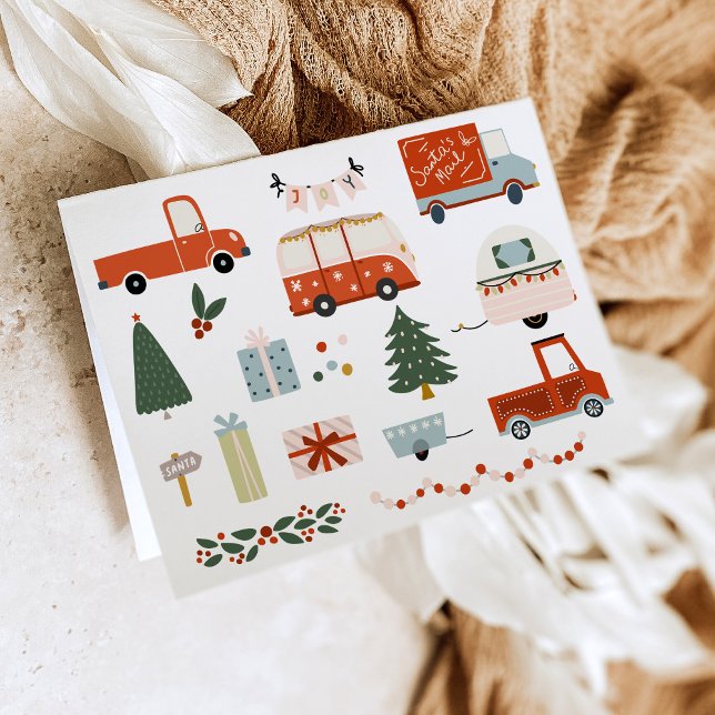 Carte Vintage Illustration Merry Christmas Holiday (Créateur téléchargé)