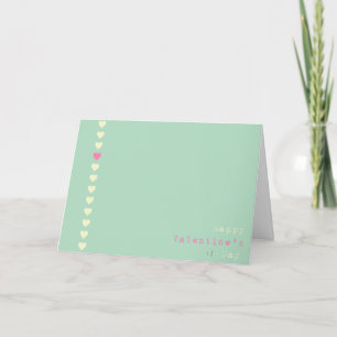 Carte vintage inspirée Green Heart Valentine's Day