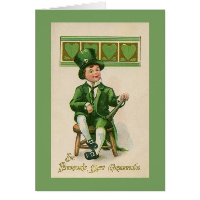 Carte vintage Irish Boy St. Patrick's Day Card (Devant)