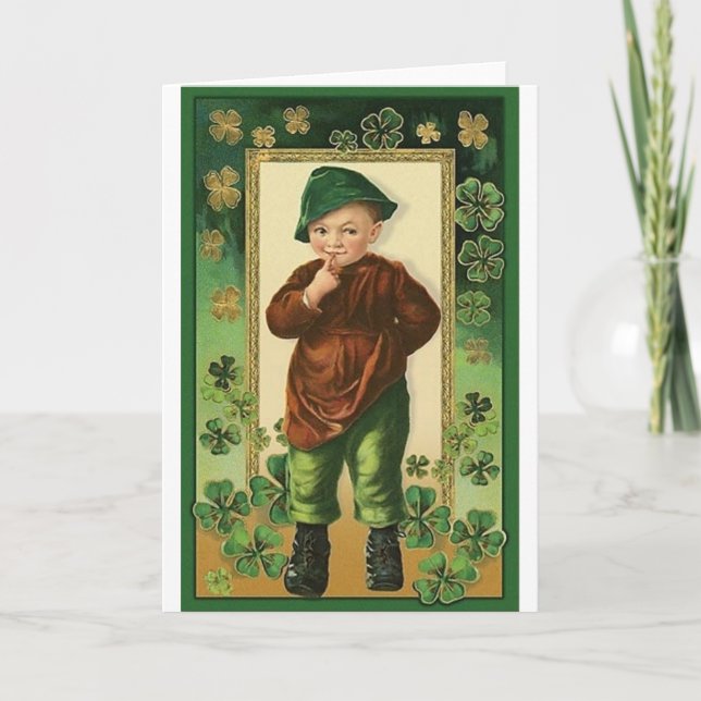 Carte vintage Irish Boy St. Patrick's Day Card (Devant)