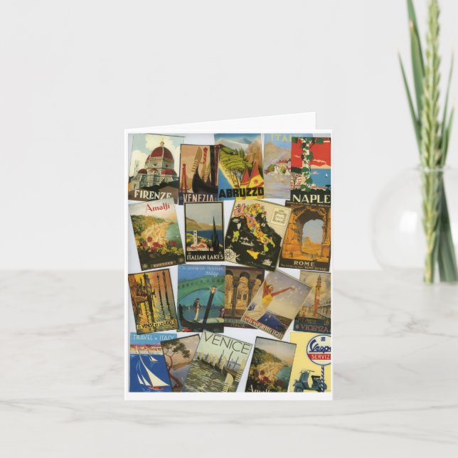 Carte Vintage Italie Affiches de voyage Collage (Devant)