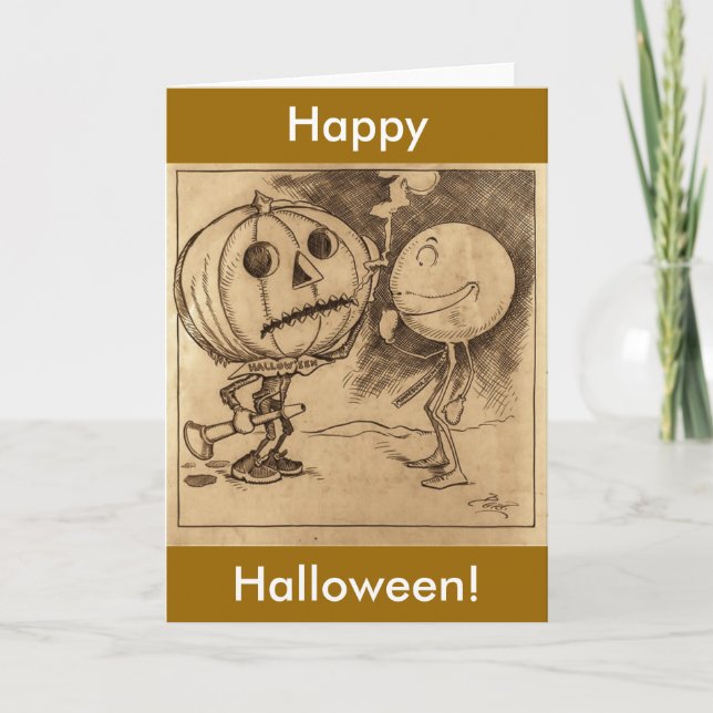 Carte Vintage Jack o'Lanterns parlant (Devant)