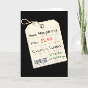 Carte Vintage J'aimerais mieux faire du shopping en frip