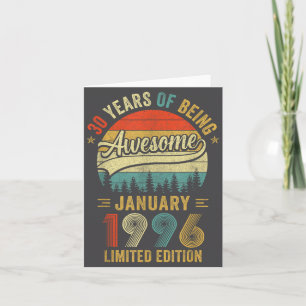 Carte Vintage janvier 1996 Ancien 30e anniversaire Homme