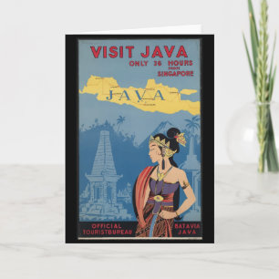 Carte Vintage Java Indonésie